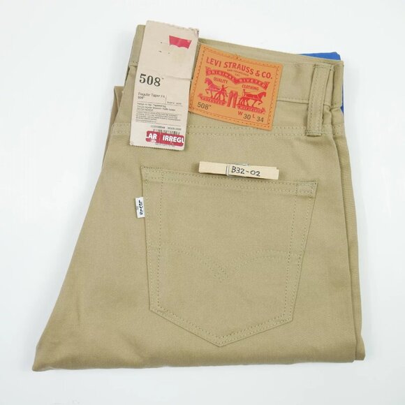Levi's 508 Regular Fit Tapered Leg Men's Colorblock Urban Jeans Beige/blue 30x34 - Picture 7 of 12